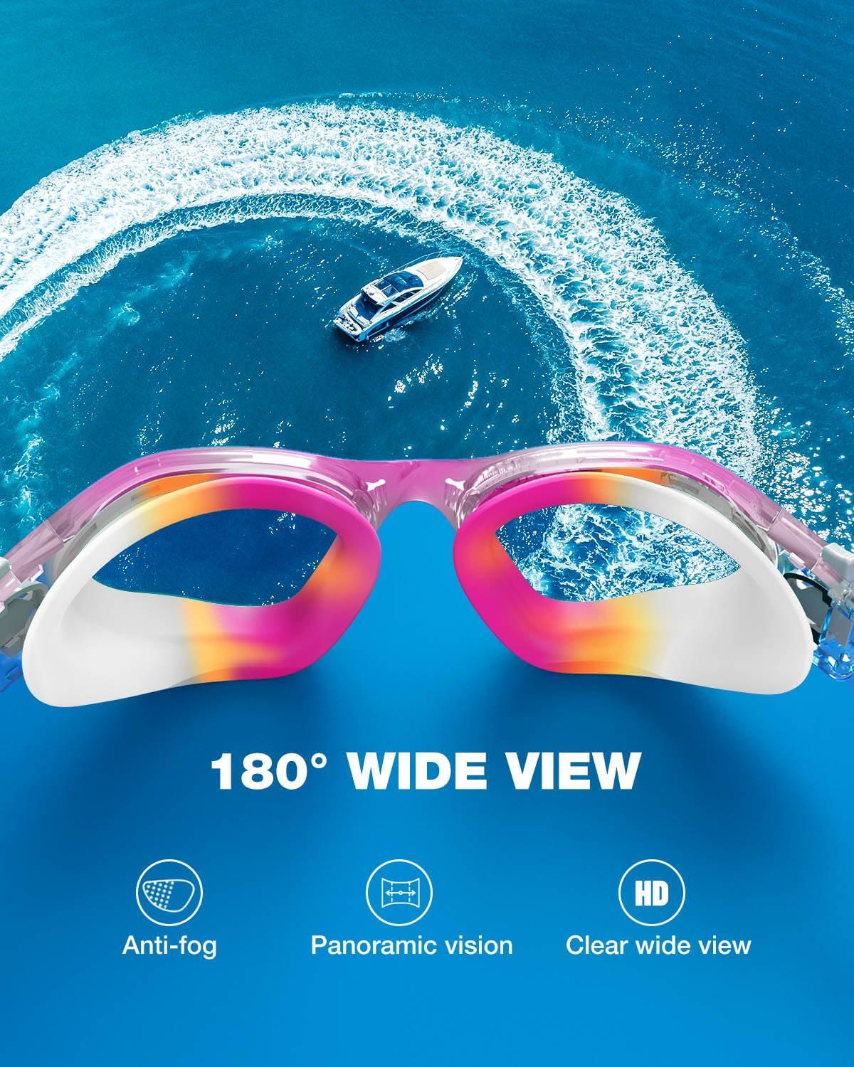 imageZIONOR Kids Swim Goggles G1MINI MIX Vibrant Colorblock Polarized No Leaking Anti Fog Kids Goggles314AallclearWhiteOrangered