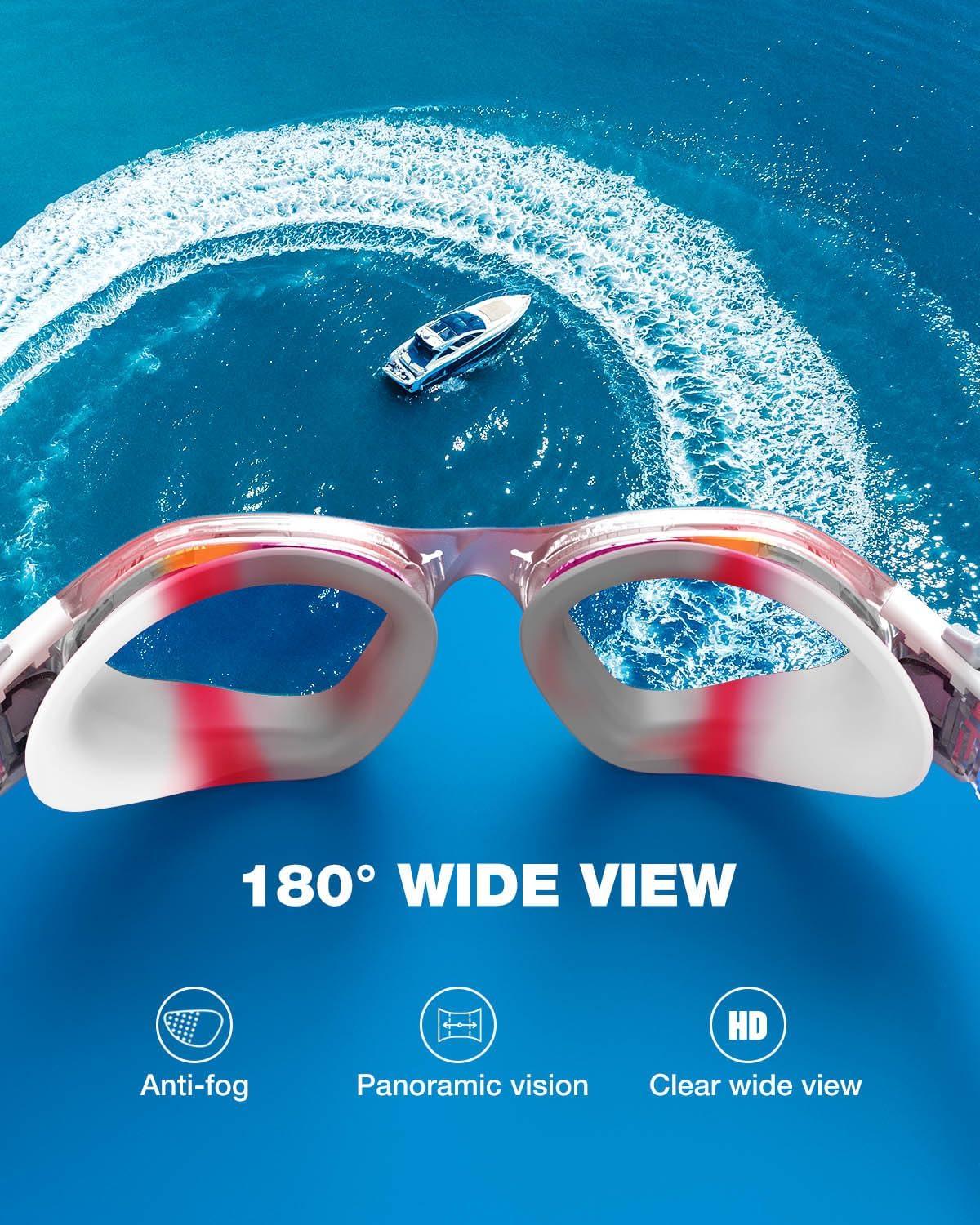 imageZIONOR Kids Swim Goggles G1MINI MIX Vibrant Colorblock Polarized No Leaking Anti Fog Kids Goggles314HwhiteRedred