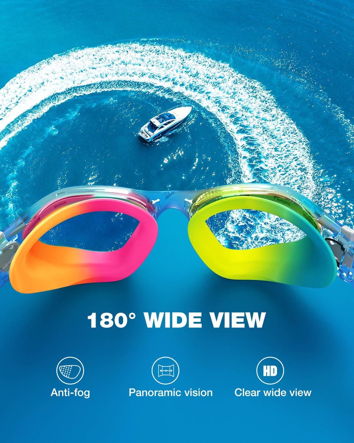 imageZIONOR Kids Swim Goggles G1MINI MIX Vibrant Colorblock Polarized No Leaking Anti Fog Kids Goggles314PallclearRedOrangesilvery