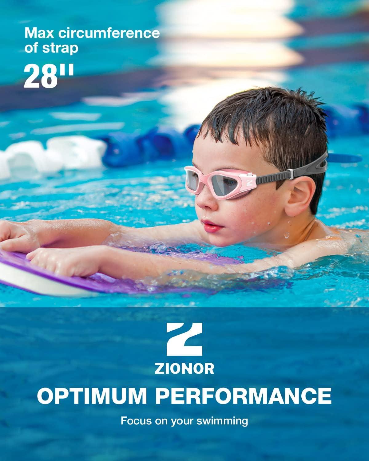 imageZIONOR Kids Swim Goggles G1MINI SE AntiFog Swimming Goggles for Kid Child 614A0 Clear Lens Pink