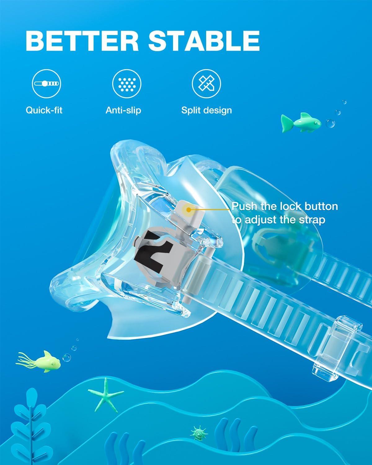 imageZIONOR Kids Swim Goggles G1MINI SE AntiFog Swimming Goggles for Kid Child 614A3 Clear Blue Lens Allclear