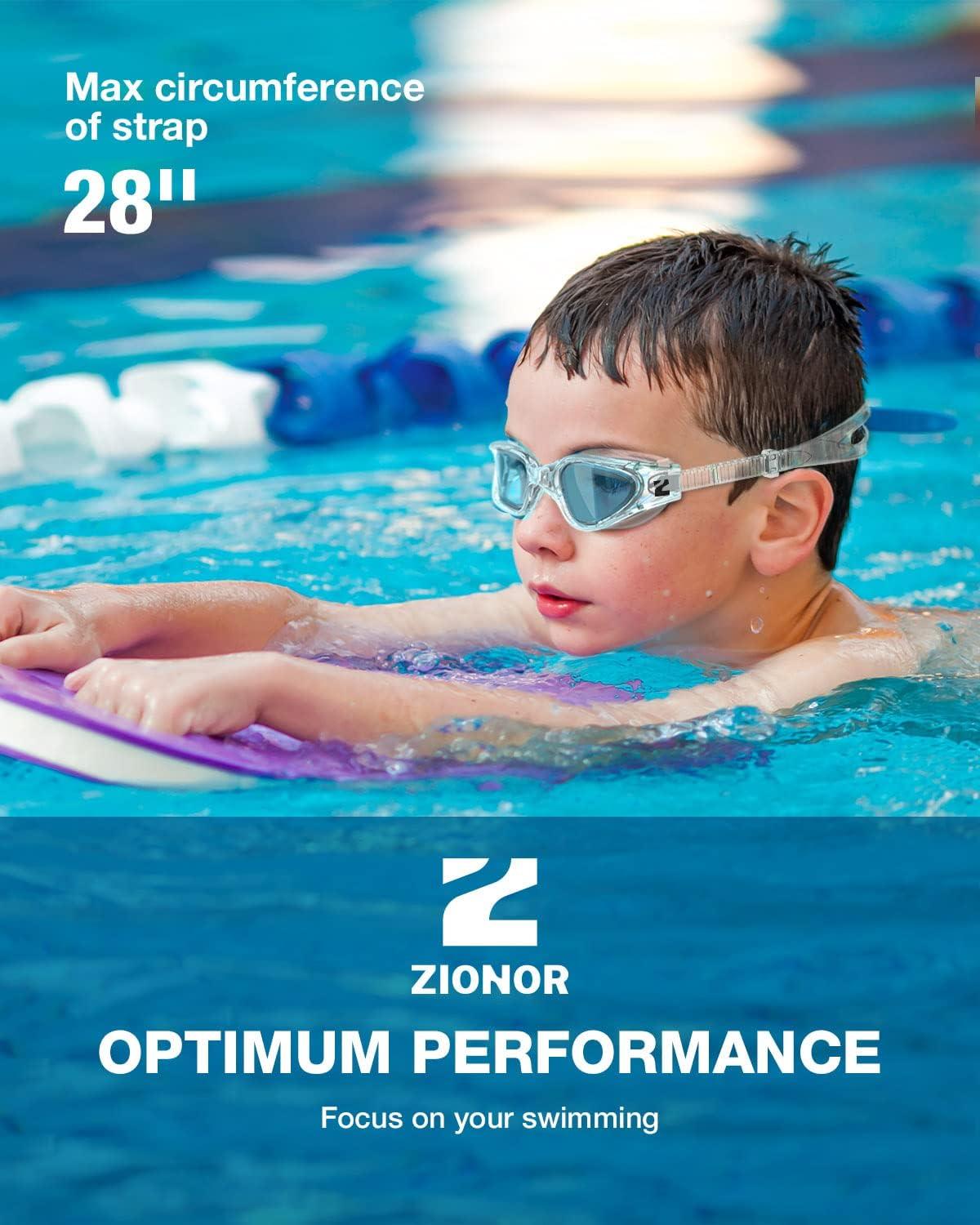 imageZIONOR Kids Swim Goggles G1MINI SE AntiFog Swimming Goggles for Kid Child 614A3 Clear Blue Lens Allclear