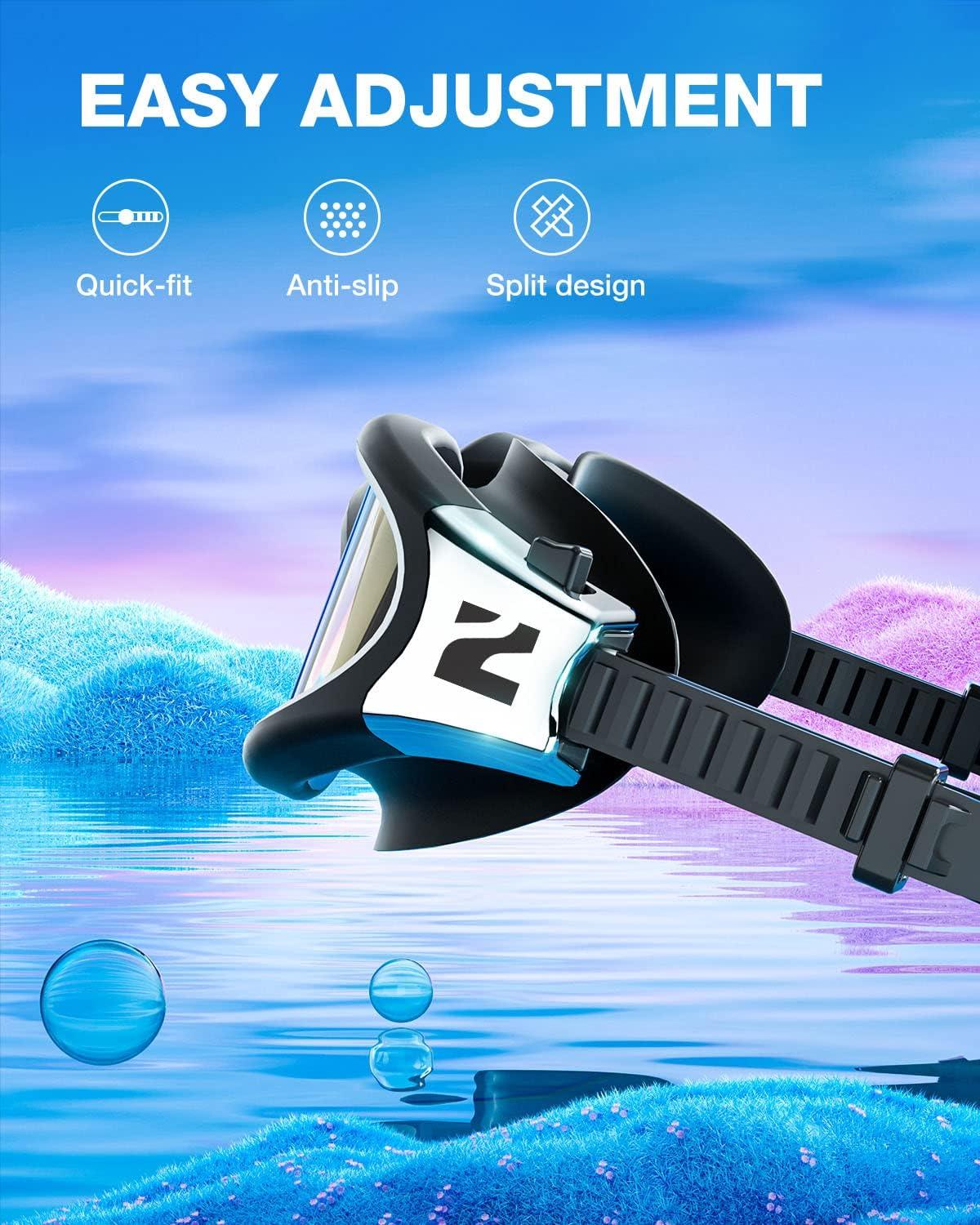 imageZIONOR Kids Swim Goggles G1MINI Ultra Photochromic Polarized Swimming Goggles Boys GirlsA8 Silver Polarized Photochromic