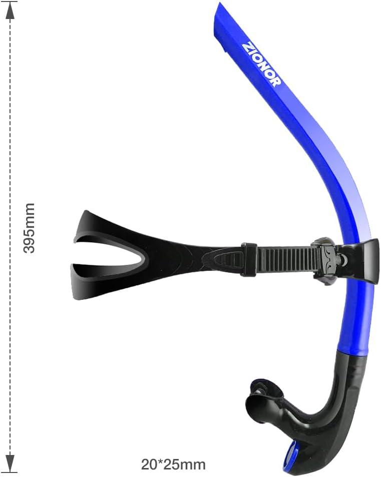 imageZIONOR Snorkel Lap Swimming Swimmer Training Diving Snorkeling Comfortable Mouthpiece OneWay Purge Valve for Pool Open WaterBT1 Swim SnorkelBlue
