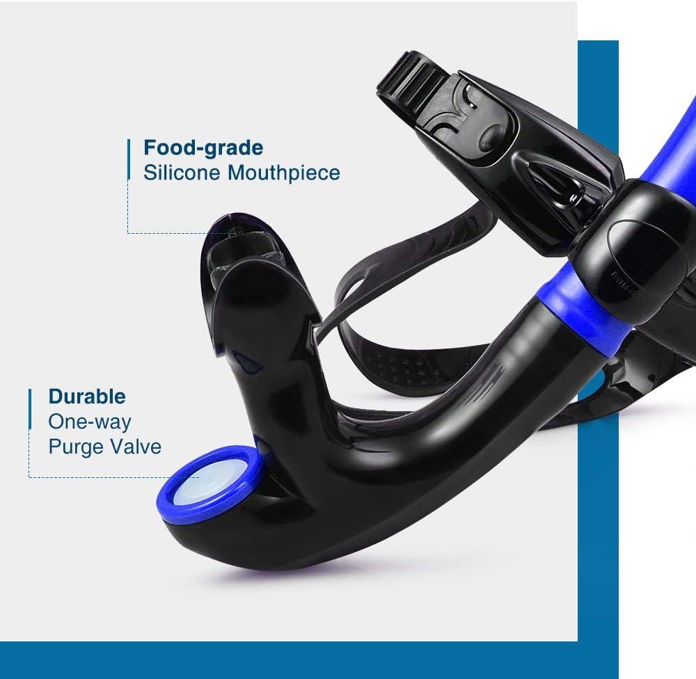 imageZIONOR Snorkel Lap Swimming Swimmer Training Diving Snorkeling Comfortable Mouthpiece OneWay Purge Valve for Pool Open WaterBT1 Swim SnorkelBlue