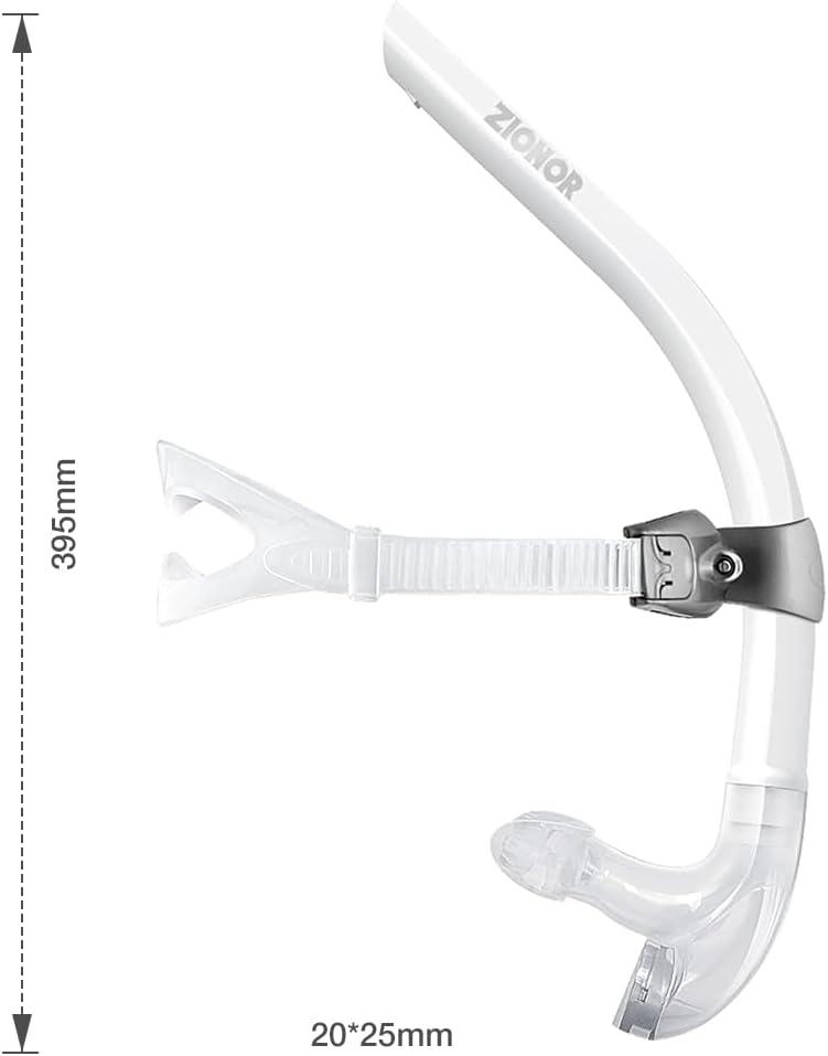 imageZIONOR Snorkel Lap Swimming Swimmer Training Diving Snorkeling Comfortable Mouthpiece OneWay Purge Valve for Pool Open WaterT1 Swim SnorkelWhite