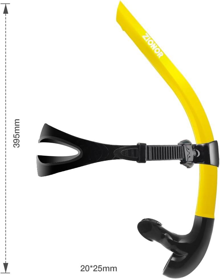 imageZIONOR Snorkel Lap Swimming Swimmer Training Diving Snorkeling Comfortable Mouthpiece OneWay Purge Valve for Pool Open WaterT1 Swim SnorkelYellow