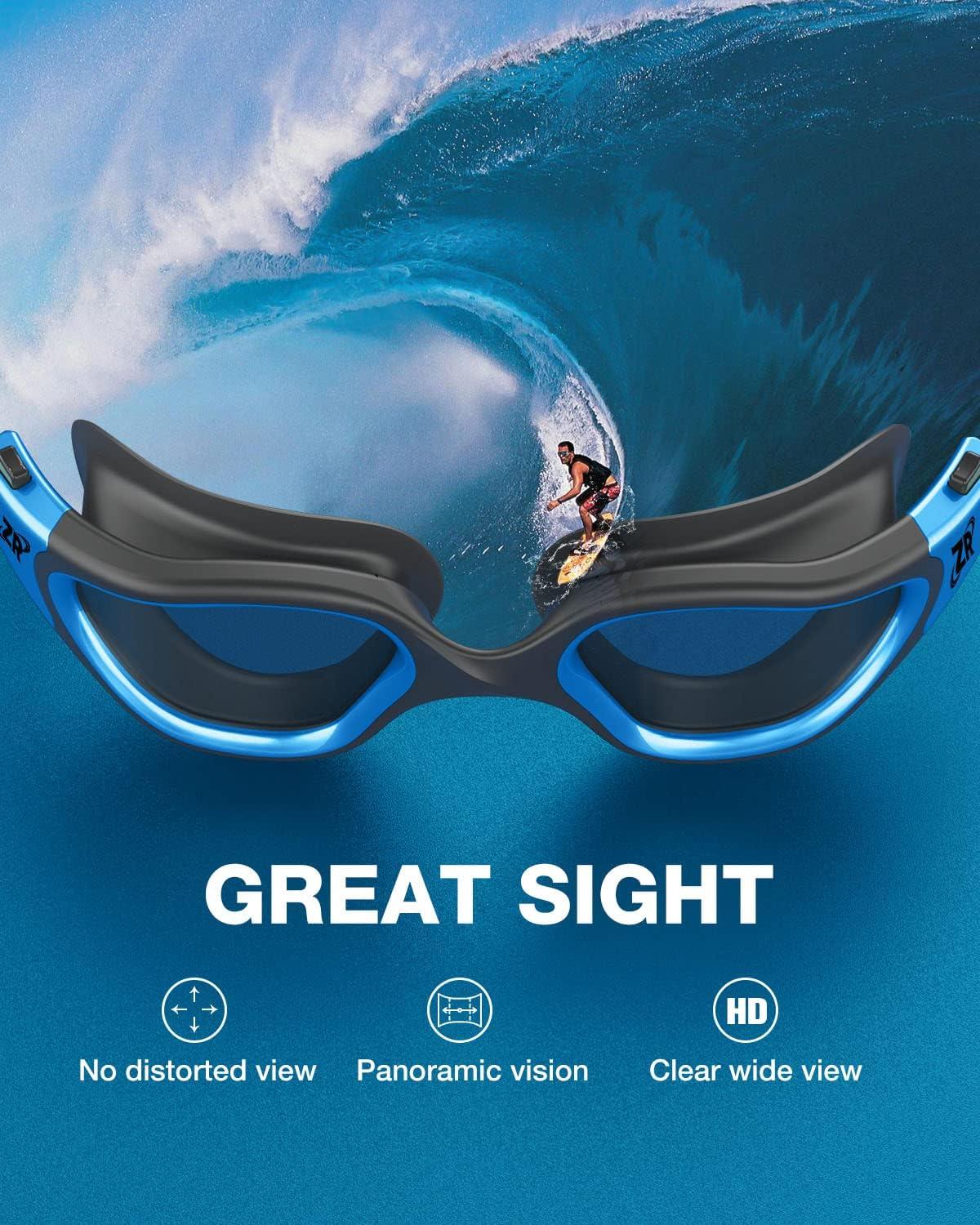imageZIONOR Swim Goggles G1 MAX Polarized AntiFog Swimming Goggles for Men WomenA Polarized Bright Smoke