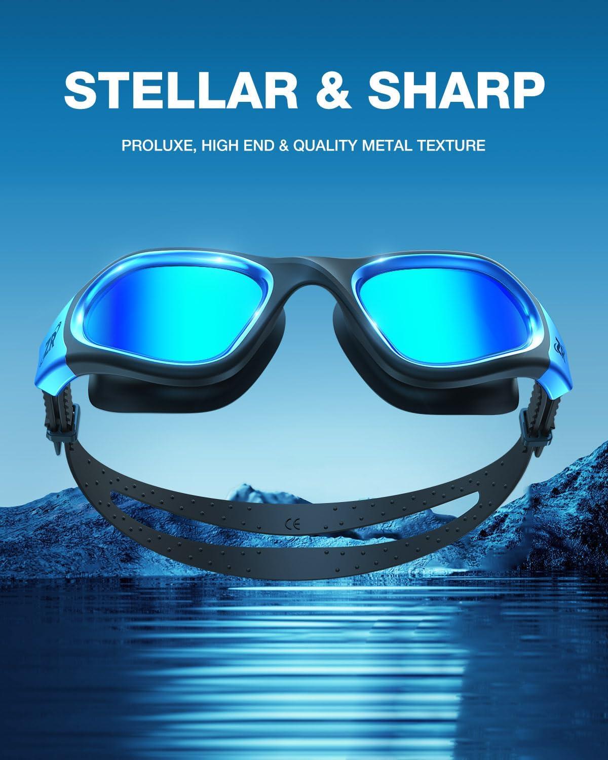 imageZIONOR Swim Goggles G1 MAX Polarized AntiFog Swimming Goggles for Men WomenA5 Polarized Mirror Gold