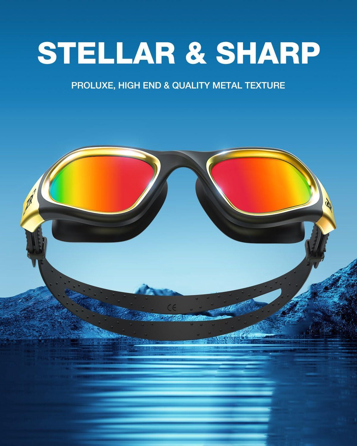 imageZIONOR Swim Goggles G1 MAX Polarized AntiFog Swimming Goggles for Men WomenA7 Polarized Mirror Red