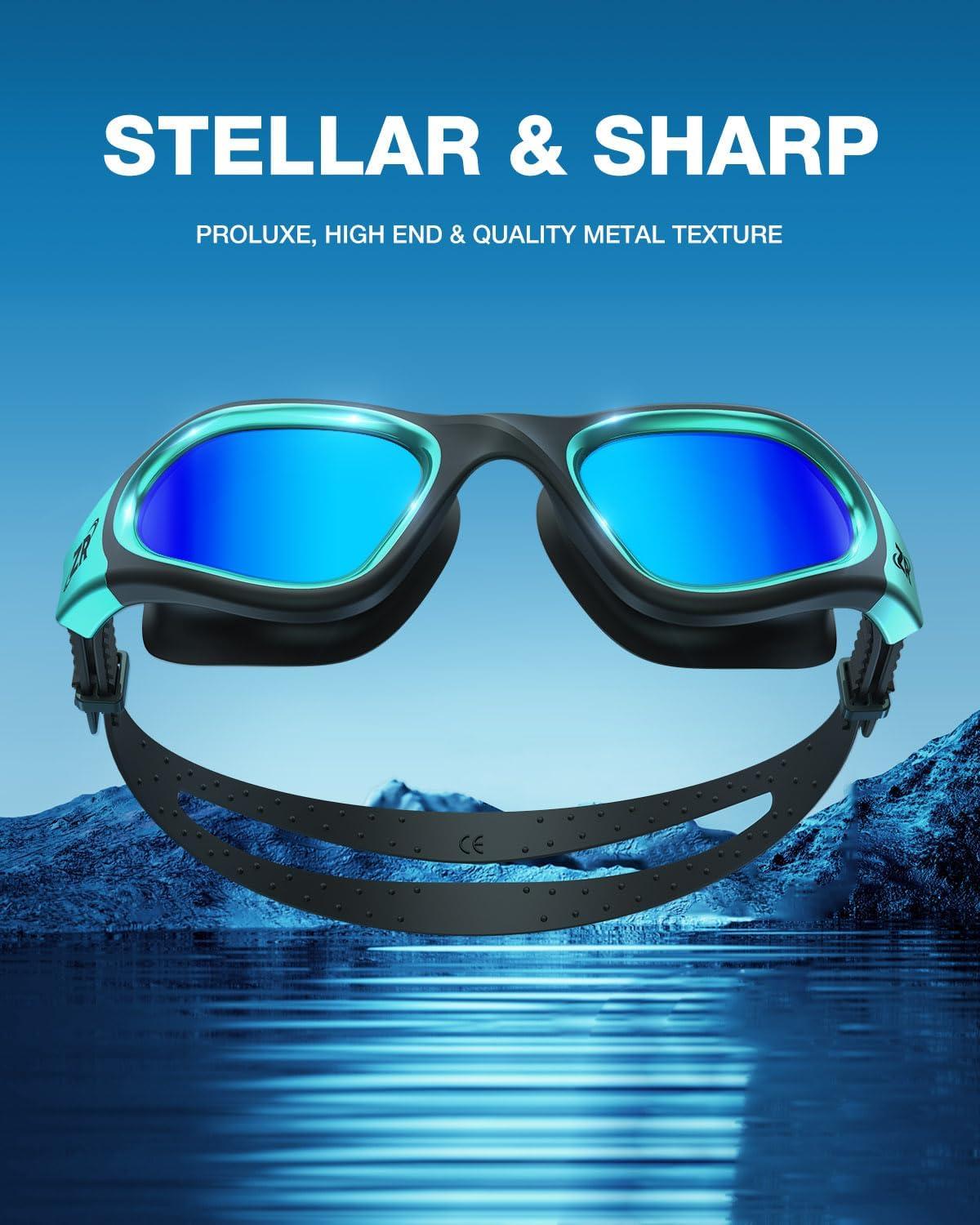 imageZIONOR Swim Goggles G1 MAX Polarized AntiFog Swimming Goggles for Men WomenA8 Polarized Mirror Blue