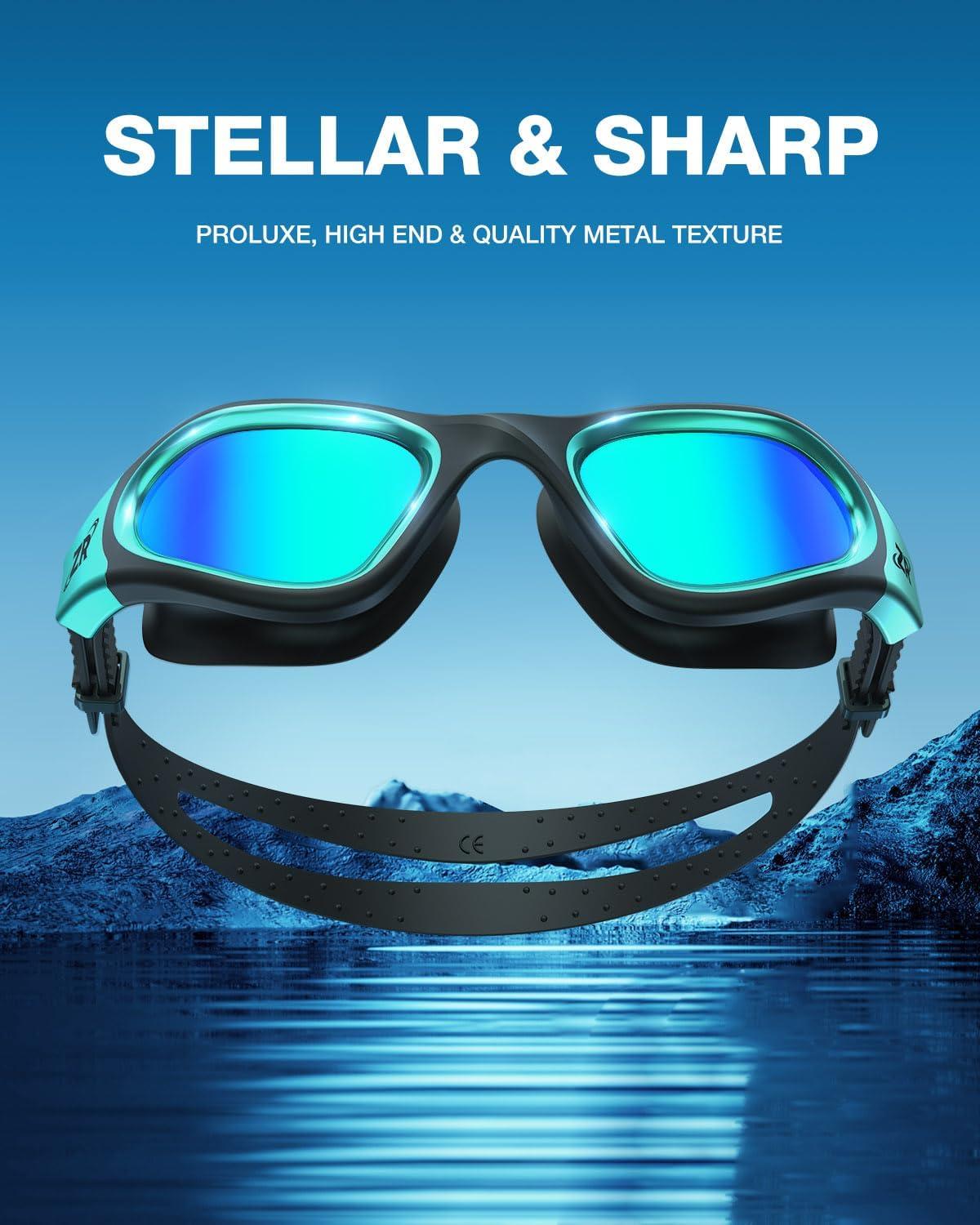 imageZIONOR Swim Goggles G1 MAX Polarized AntiFog Swimming Goggles for Men WomenA9 Polarized Mirror Gold