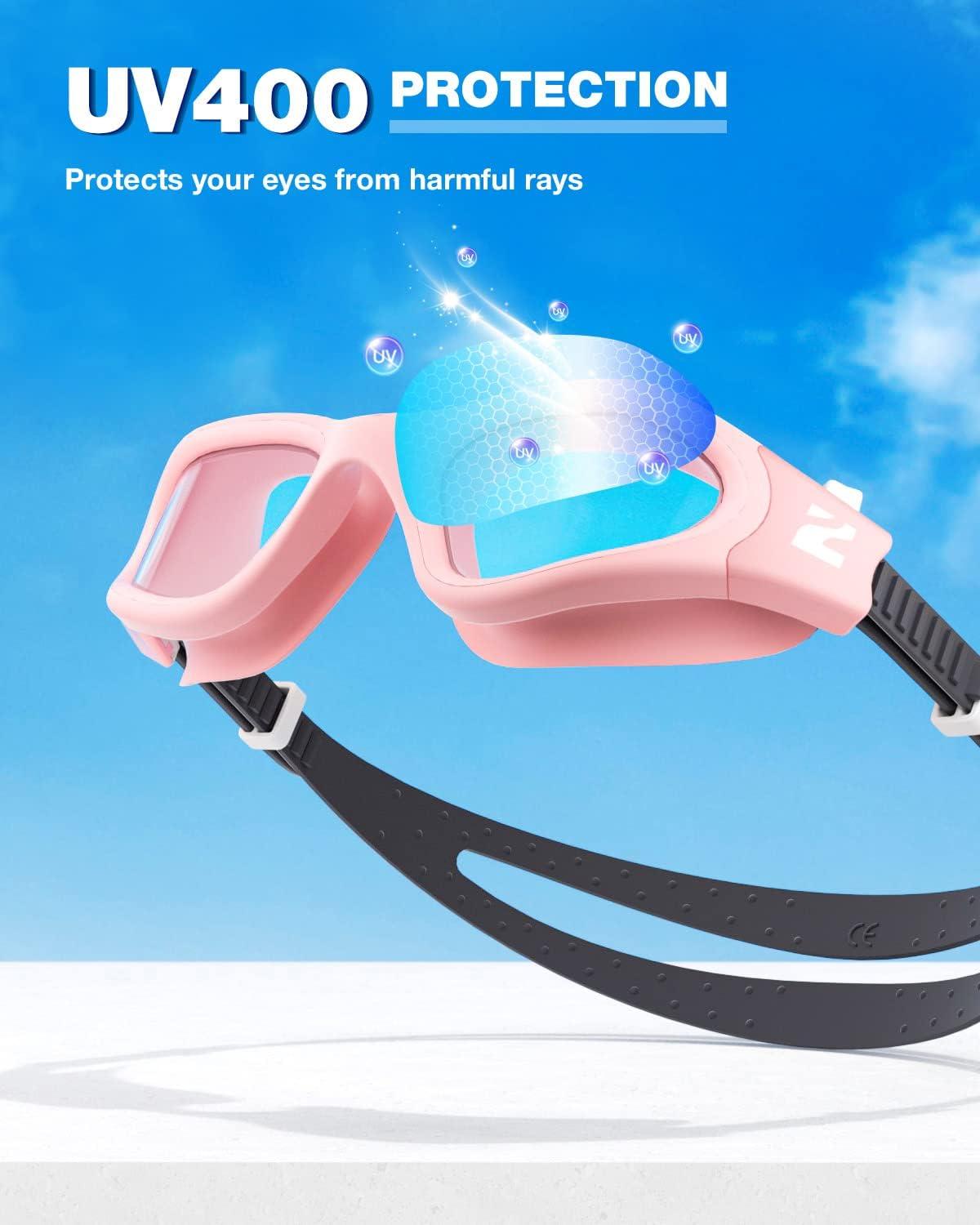 imageZIONOR Swim Goggles G1 SE Swimming Goggles AntiFog for Adult Men WomenA4clear Lens Pink Frame