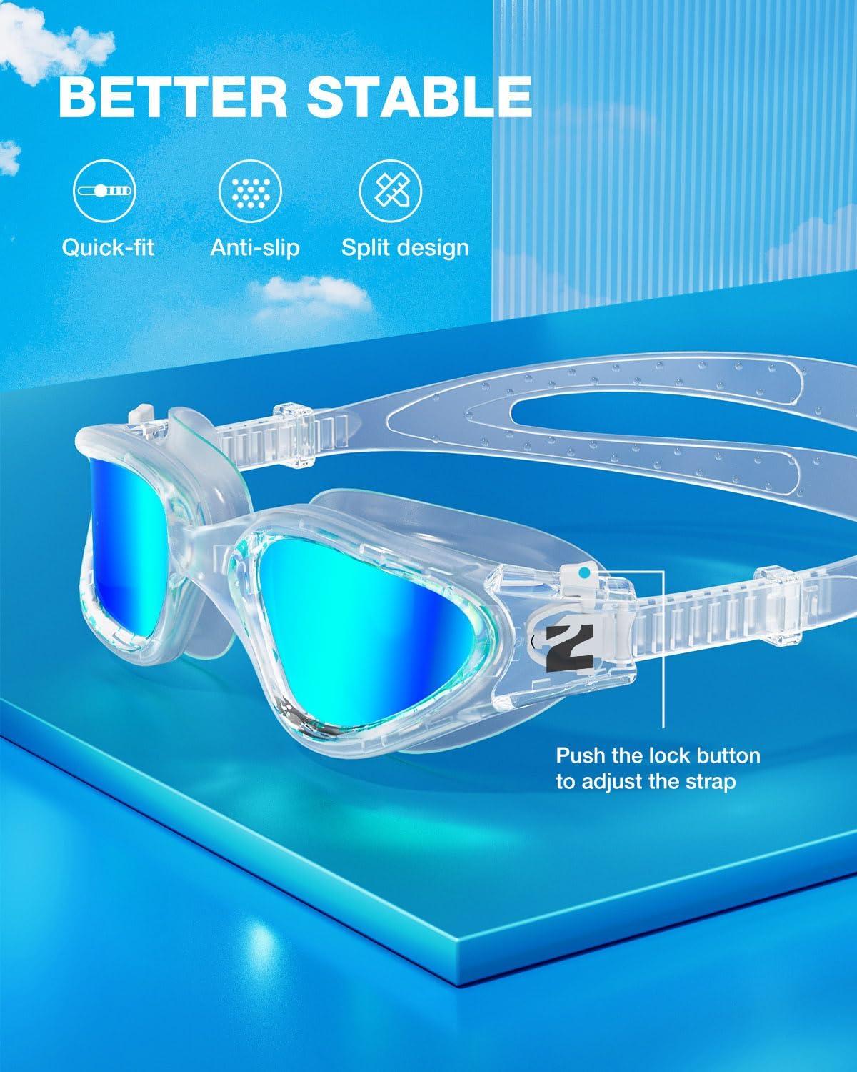imageZIONOR Swim Goggles G1 SE Swimming Goggles AntiFog for Adult Men WomenA6gold Lens Clear Frame
