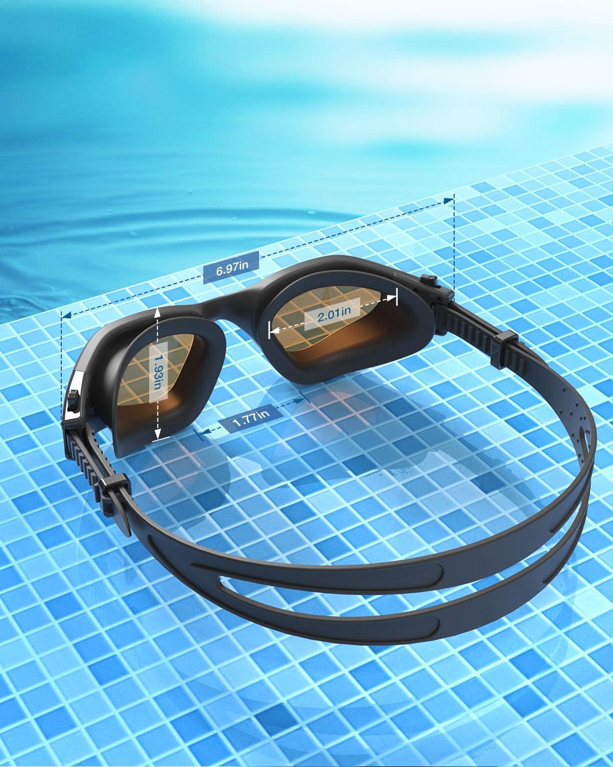 imageZIONOR Swim Goggles G1 SE Swimming Goggles AntiFog for Adult Men WomenB1amber Lens Black Frame