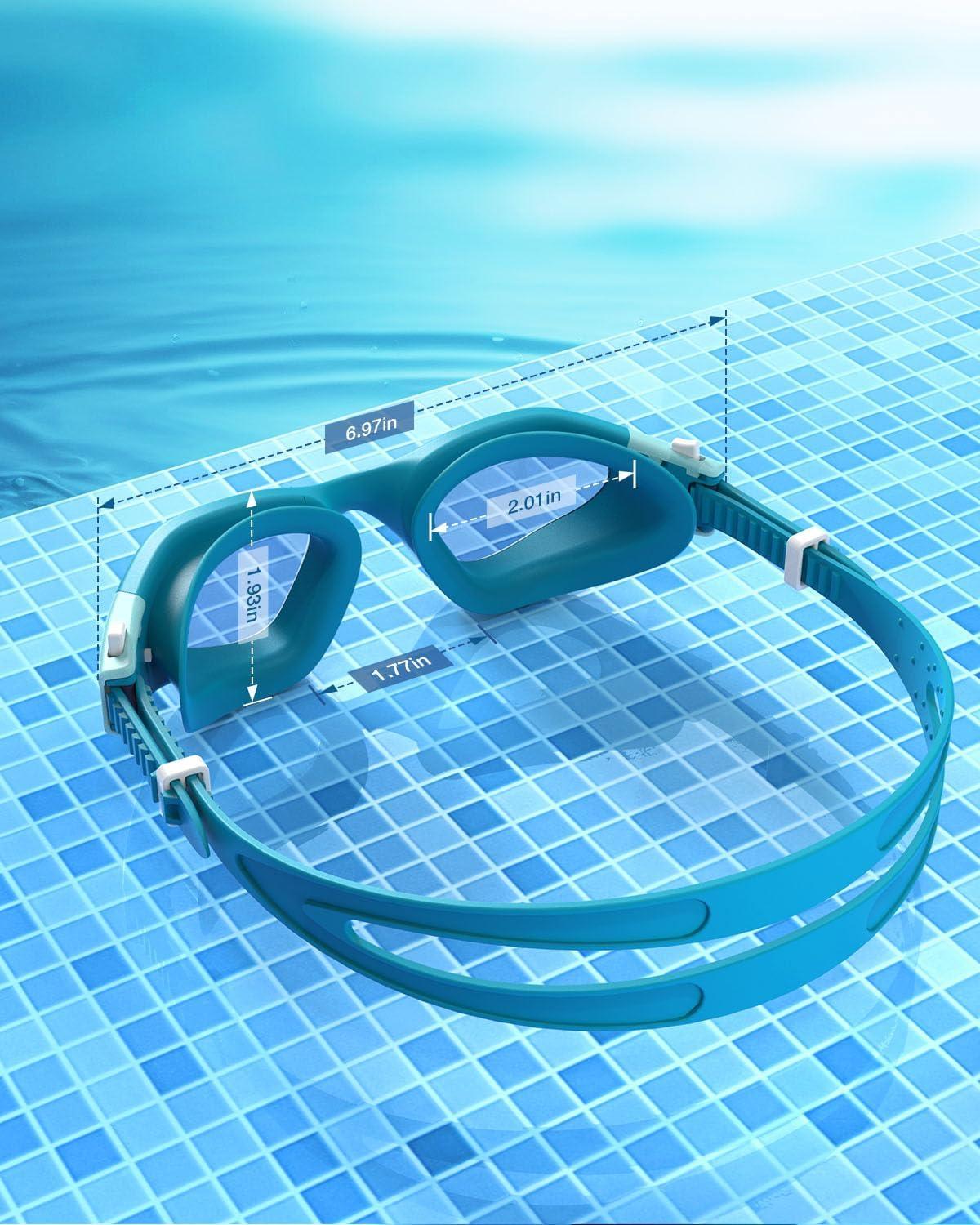 imageZIONOR Swim Goggles G1 SE Swimming Goggles AntiFog for Adult Men WomenB2clear Lens Green Frame