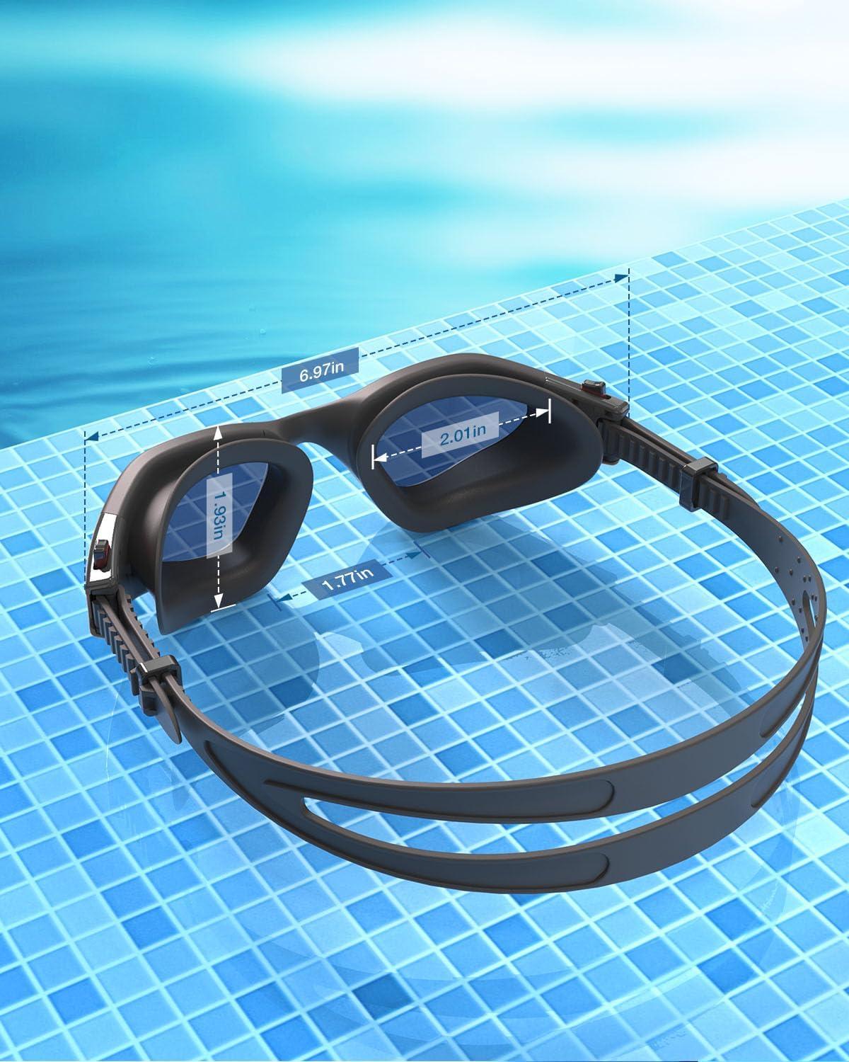 imageZIONOR Swim Goggles G1 SE Swimming Goggles AntiFog for Adult Men WomenB4red Lens Allblack Frame