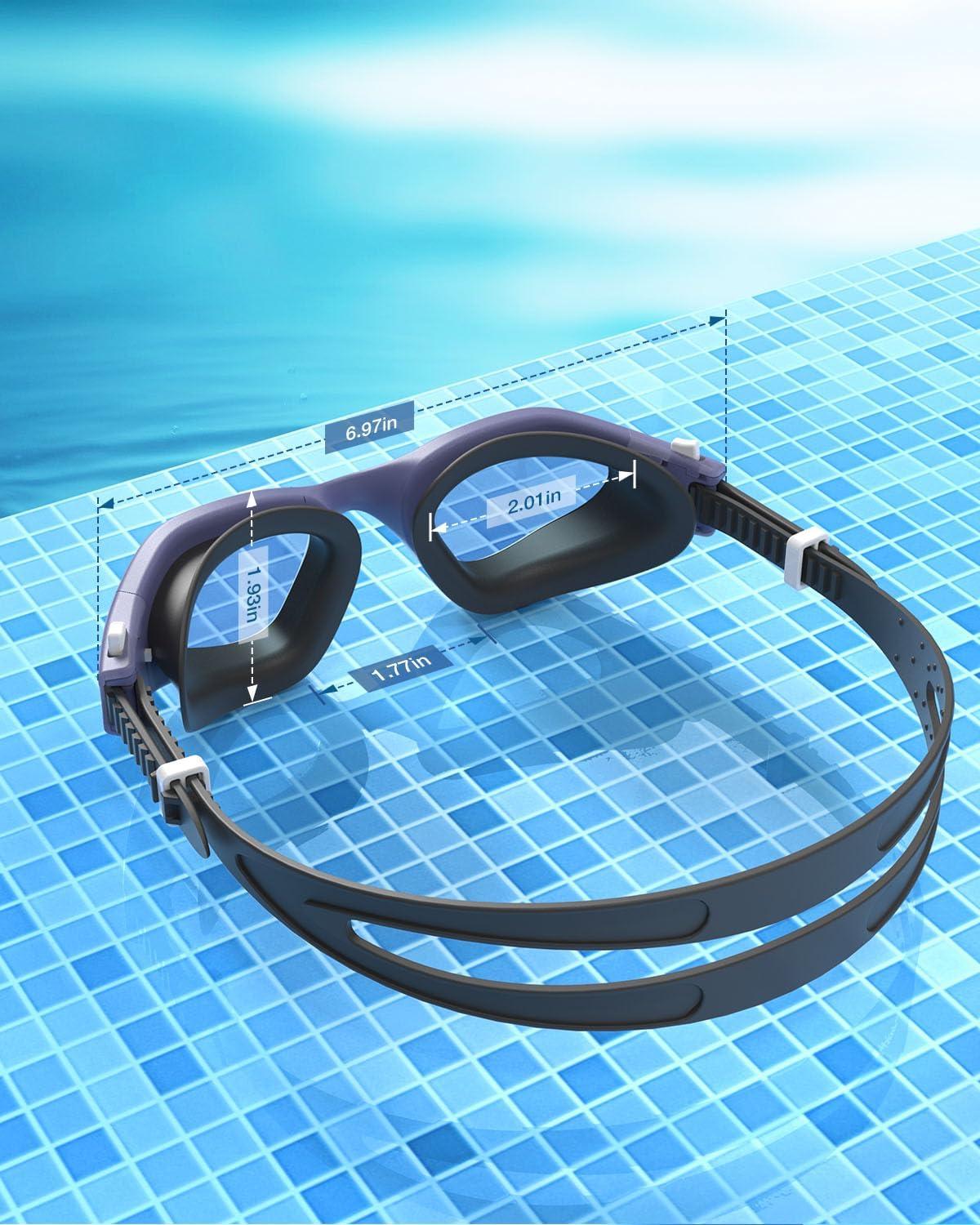 imageZIONOR Swim Goggles G1 SE Swimming Goggles AntiFog for Adult Men WomenB9gold Lens Darkblue Frame