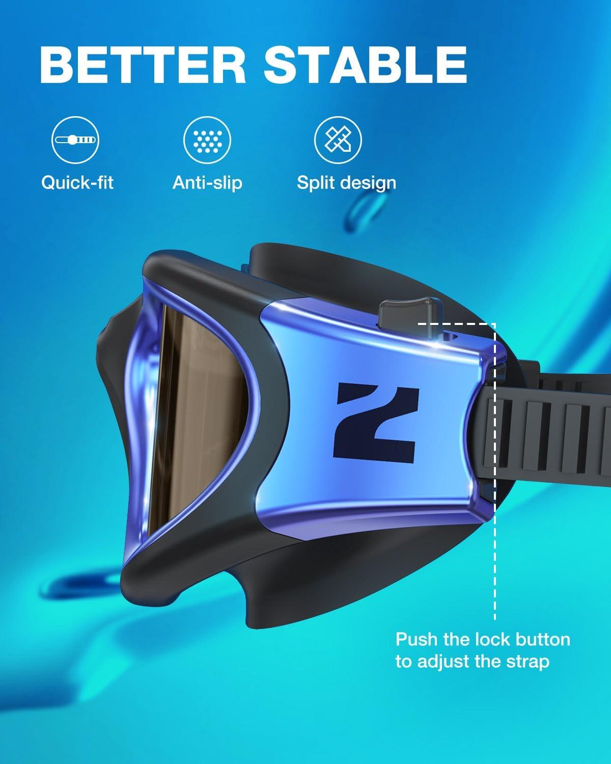 imageZIONOR Swim Goggles G1 Ultra Photochromic Polarized Swimming Goggles Men WomenA0 Blue Polarized Photochromic