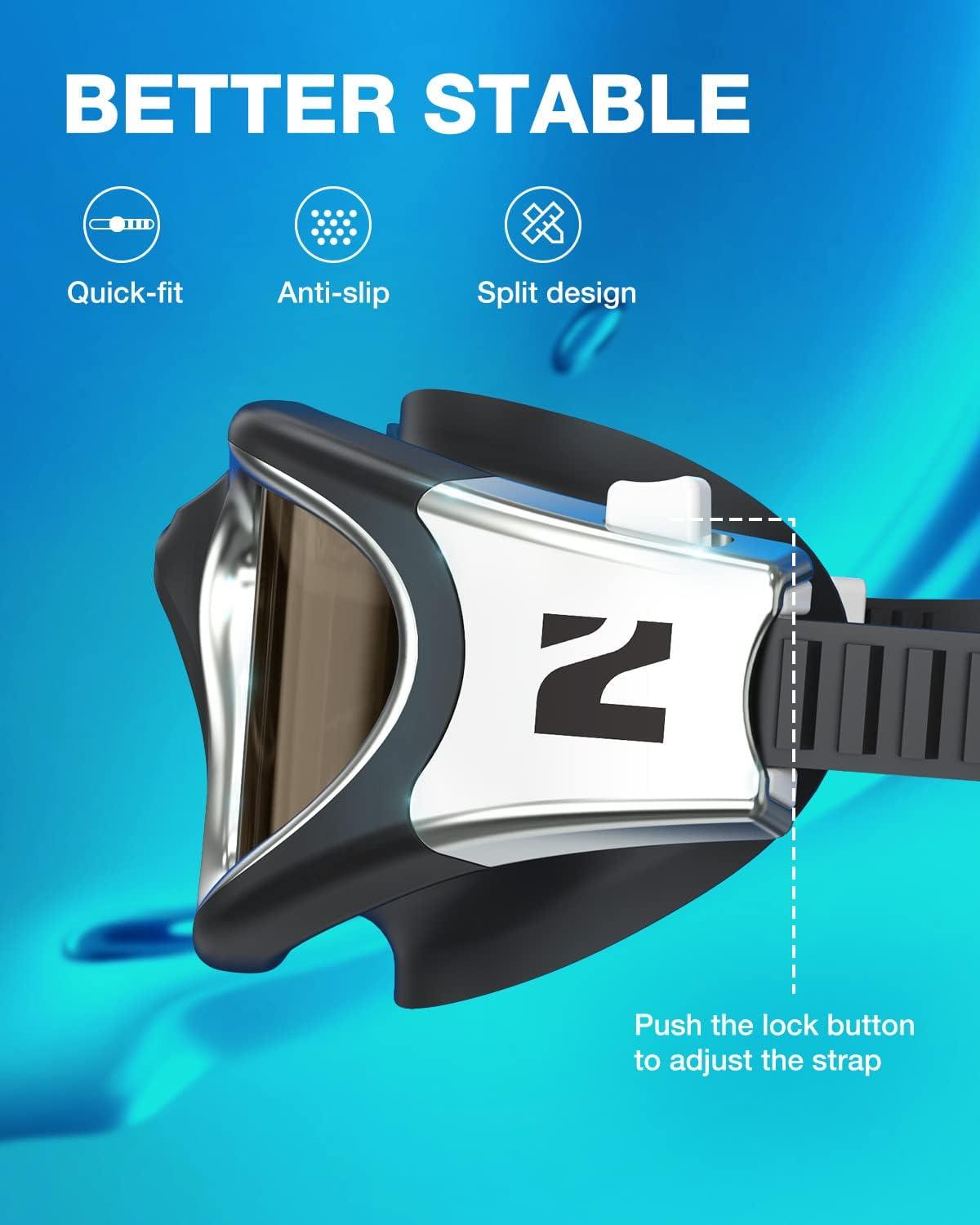 imageZIONOR Swim Goggles G1 Ultra Photochromic Polarized Swimming Goggles Men WomenA1 Silver Polarized Photochromic