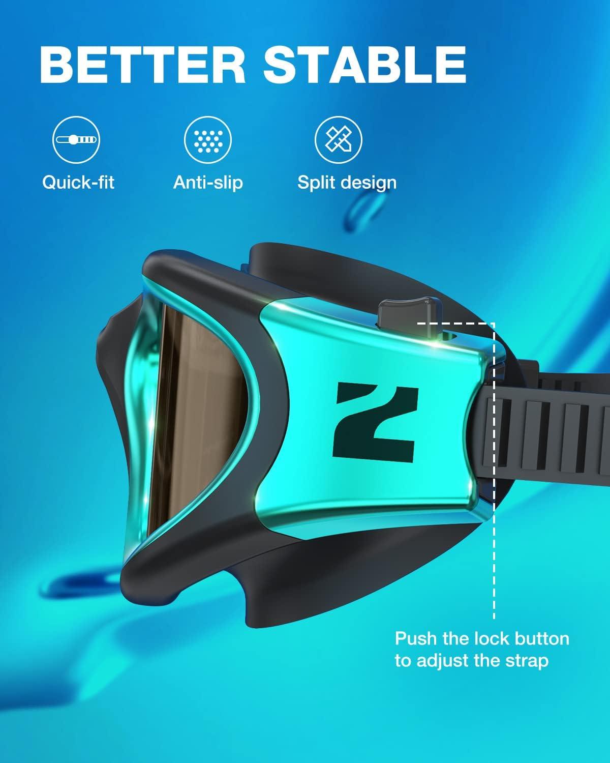 imageZIONOR Swim Goggles G1 Ultra Photochromic Polarized Swimming Goggles Men WomenA4 Green Polarized Photochromic