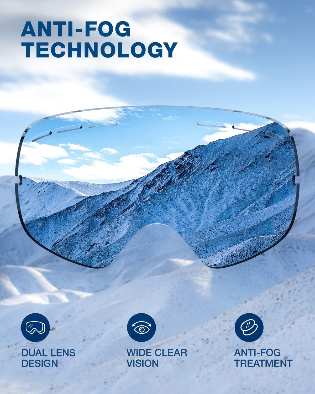 imageZIONOR X Ski Goggles OTG Snowboard Goggles Detachable Lens for Men Women AdultA8vlt 14 Green Frame Green Lens