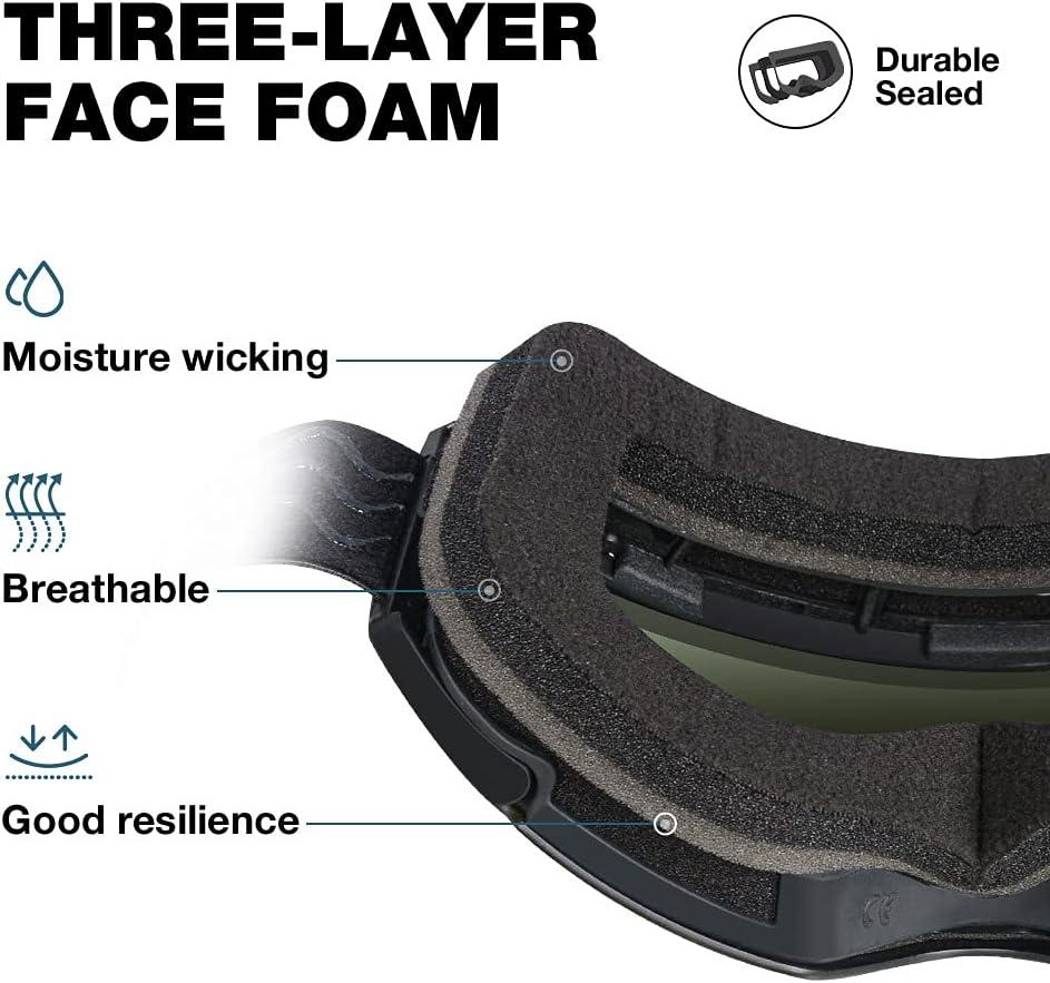 imageZIONOR X4 Ski Goggles Magnetic Lens Snowboard Goggles for Men Women Adult Snow Goggles Antifog UV ProtectionA1vlt 179 Black Frame Black Lens