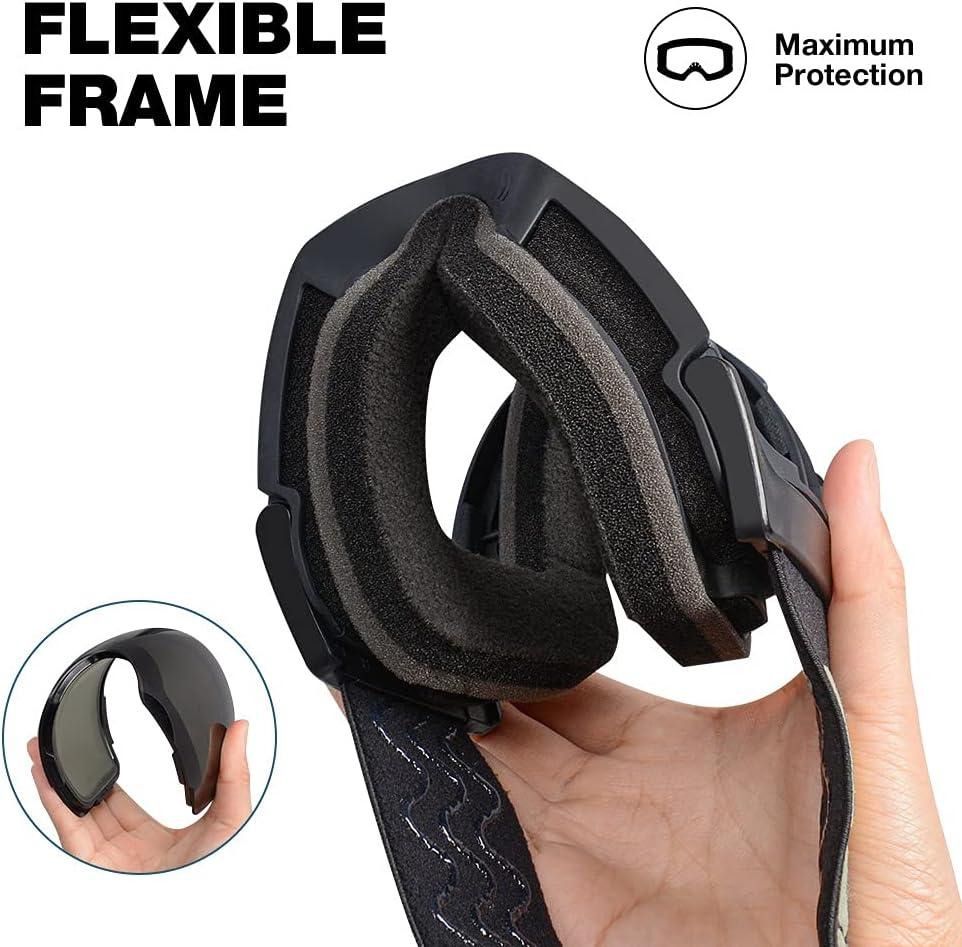 imageZIONOR X4 Ski Goggles Magnetic Lens Snowboard Goggles for Men Women Adult Snow Goggles Antifog UV ProtectionA1vlt 179 Black Frame Black Lens