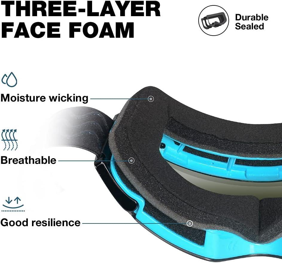 imageZIONOR X4 Ski Goggles Magnetic Lens Snowboard Goggles for Men Women Adult Snow Goggles Antifog UV ProtectionA2vlt 11 Blue Frame Revo Blue Lens