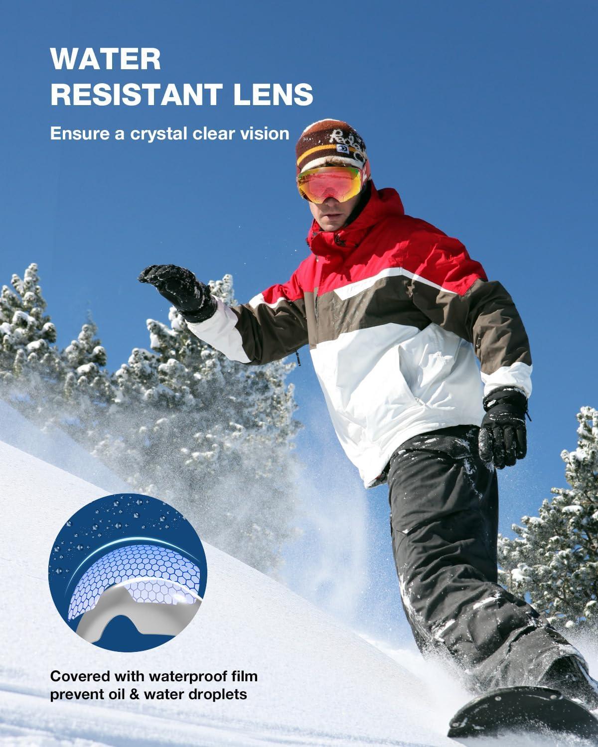 imageZIONOR X4 Ski Goggles Magnetic Lens Snowboard Goggles for Men Women Adult Snow Goggles Antifog UV ProtectionB2red Frame Sakurapink Lens