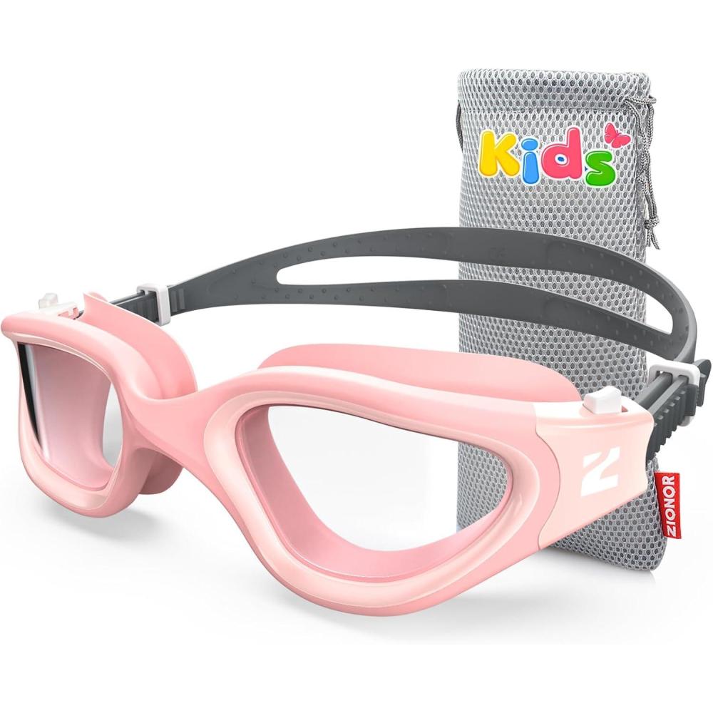 imageZIONOR Kids Swim Goggles G1MINI SE AntiFog Swimming Goggles for Kid Child 614A0 Clear Lens  Pink