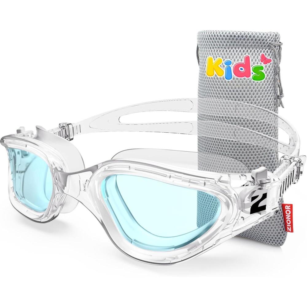 imageZIONOR Kids Swim Goggles G1MINI SE AntiFog Swimming Goggles for Kid Child 614A3 Clear Blue Lens  Allclear