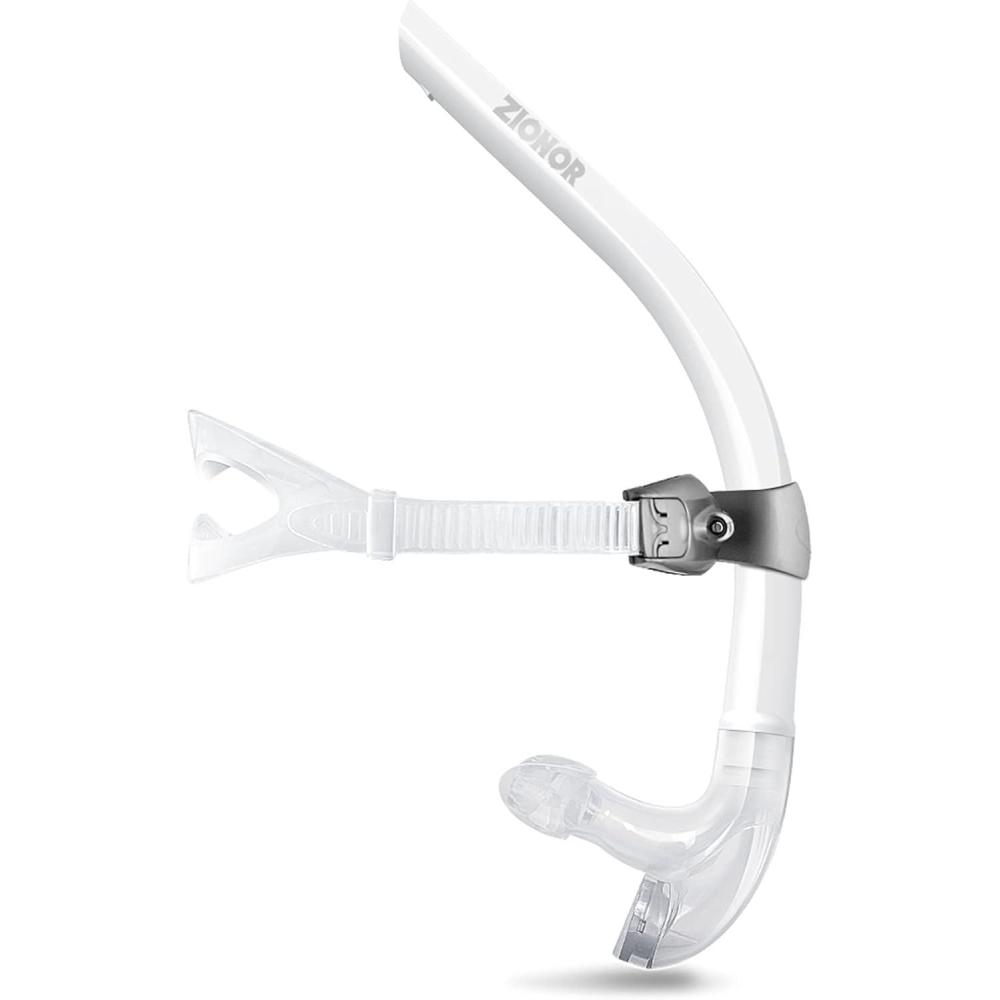 imageZIONOR Snorkel Lap Swimming Swimmer Training Diving Snorkeling Comfortable Mouthpiece OneWay Purge Valve for Pool Open WaterT1 Swim SnorkelWhite