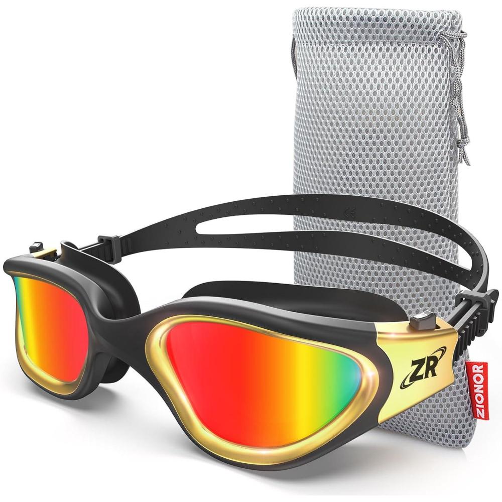 imageZIONOR Swim Goggles G1 MAX Polarized AntiFog Swimming Goggles for Men WomenA7 Polarized Mirror Red