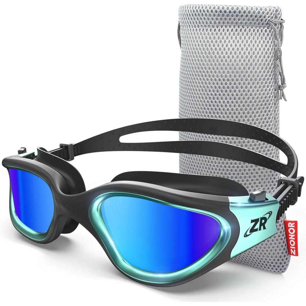 imageZIONOR Swim Goggles G1 MAX Polarized AntiFog Swimming Goggles for Men WomenA8 Polarized Mirror Blue