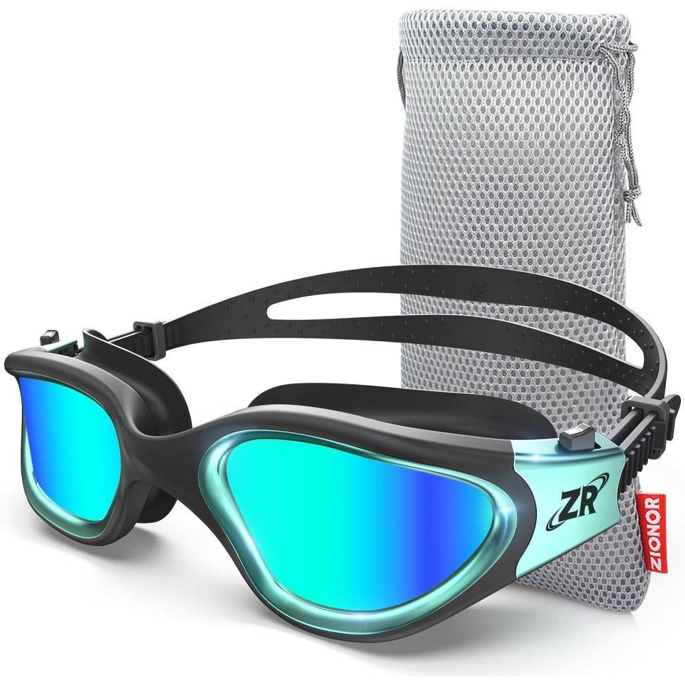 imageZIONOR Swim Goggles G1 MAX Polarized AntiFog Swimming Goggles for Men WomenA9 Polarized Mirror Gold
