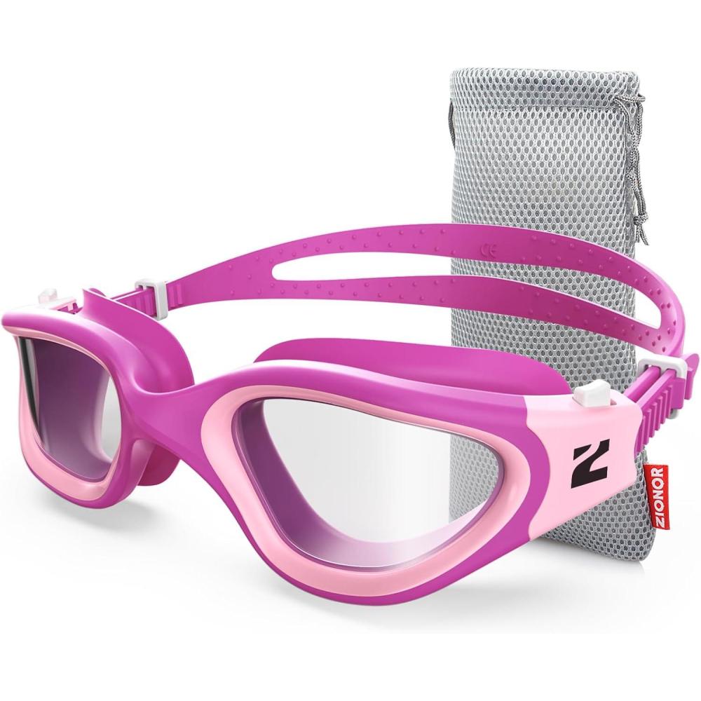 imageZIONOR Swim Goggles G1 SE Swimming Goggles AntiFog for Adult Men WomenB7clear Lens Rose Frame