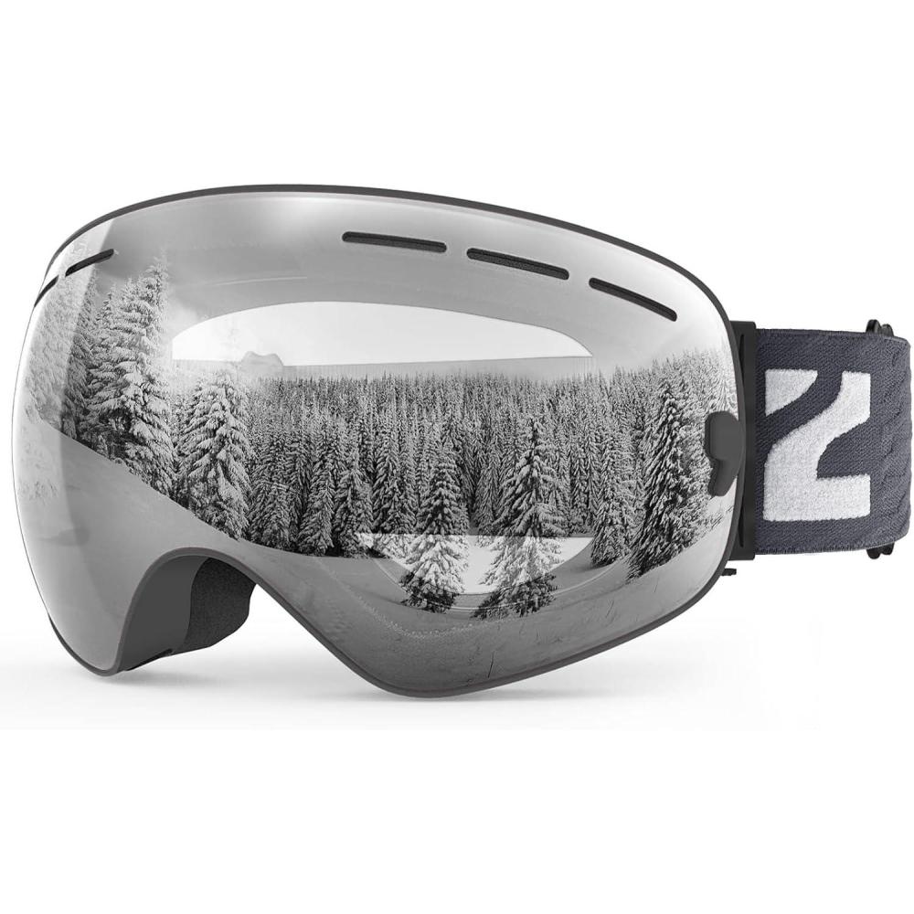 imageZIONOR X Ski Goggles  OTG Snowboard Goggles Detachable Lens for Men Women AdultA3vlt 94 Blackframe Clearlens
