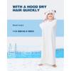 ZIONOR Hooded Bath Towel for Kids – 50”L x 35”W Extra-Large Hooded Towels for Big Kids 6-10, Kids Beach Towels Made from Bamboo Rayon, Suitable for Bath, Pool, Beach(Purple Shark)(1-white Bear)