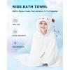 ZIONOR Hooded Bath Towel for Kids – 50”L x 35”W Extra-Large Hooded Towels for Big Kids 6-10, Kids Beach Towels Made from Bamboo Rayon, Suitable for Bath, Pool, Beach(White Bear)(1-white Bear)