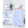 ZIONOR Hooded Bath Towel for Kids – 50”L x 35”W Extra-Large Hooded Towels for Big Kids 6-10, Kids Beach Towels Made from Bamboo Rayon, Suitable for Bath, Pool, Beach(White Bear)(4-purple Shark)