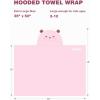 ZIONOR Hooded Bath Towel for Kids – 50”L x 35”W Extra-Large Hooded Towels for Big Kids 6-10, Kids Beach Towels Made from Bamboo Rayon, Suitable for Bath, Pool, Beach(White Bear)(3-pink Bear)