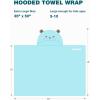 ZIONOR Hooded Bath Towel for Kids – 50”L x 35”W Extra-Large Hooded Towels for Big Kids 6-10, Kids Beach Towels Made from Bamboo Rayon, Suitable for Bath, Pool, Beach(Purple Shark)(2-blue Bear)