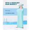 ZIONOR Hooded Bath Towel for Kids – 50”L x 35”W Extra-Large Hooded Towels for Big Kids 6-10, Kids Beach Towels Made from Bamboo Rayon, Suitable for Bath, Pool, Beach(Purple Shark)(2-blue Bear)