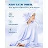 ZIONOR Hooded Bath Towel for Kids – 50”L x 35”W Extra-Large Hooded Towels for Big Kids 6-10, Kids Beach Towels Made from Bamboo Rayon, Suitable for Bath, Pool, Beach(Purple Shark)(4-purple Shark)