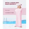 ZIONOR Hooded Bath Towel for Kids – 50”L x 35”W Extra-Large Hooded Towels for Big Kids 6-10, Kids Beach Towels Made from Bamboo Rayon, Suitable for Bath, Pool, Beach(White Bear)(3-pink Bear)