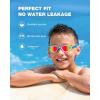 ZIONOR Kids Swim Goggles, G1MINI MIX Vibrant Colorblock Polarized No Leaking Anti Fog Kids Goggles(3-14)(D(allclear/Red/Orange-red))