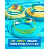 ZIONOR Kids Swim Goggles, G1MINI MIX Vibrant Colorblock Polarized No Leaking Anti Fog Kids Goggles(3-14)(D(allclear/Red/Orange-red))