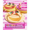 ZIONOR Kids Swim Goggles, G1MINI MIX Vibrant Colorblock Polarized No Leaking Anti Fog Kids Goggles(3-14)(E(white/Orange-gold))