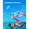ZIONOR Kids Swim Goggles, G1MINI MIX Vibrant Colorblock Polarized No Leaking Anti Fog Kids Goggles(3-14)(E(white/Orange-gold))